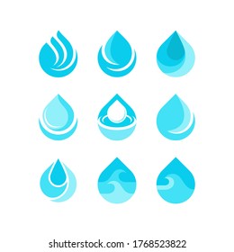 modern water drop collection logo design vector