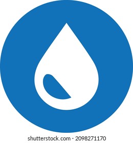 Modern water drop round flat icon vector 