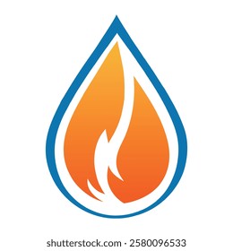Modern Water and Fire Logo Design for Energy Brands.