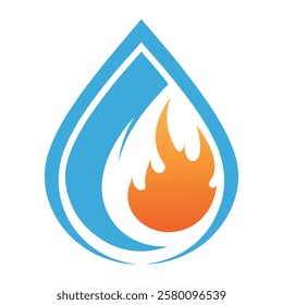 Modern Water and Fire Logo Design for Energy Brands.