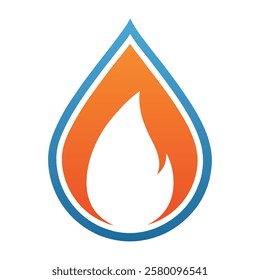 Modern Water and Fire Logo Design for Energy Brands.
