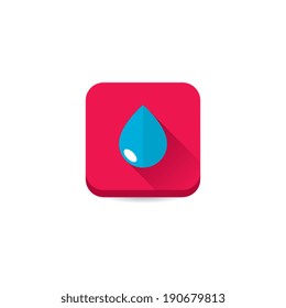 Modern Water Icon With Shadow