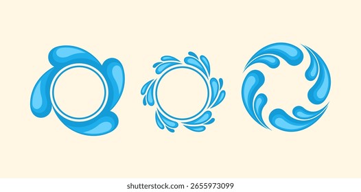 Diseño moderno del logotipo del agua, Elementos audaces de la gota del remolino. marca agua embotellada, tratamiento del agua, industrias marinas. Icono azul del chapoteo de la gota de agua, gotas en el fondo aislado, chapoteo de la lluvia, gota de la lluvia
