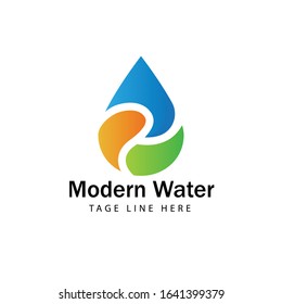 modern water modern logo template