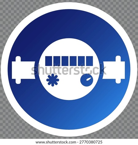 A modern water metering device with a simple design with elements of technology and style
