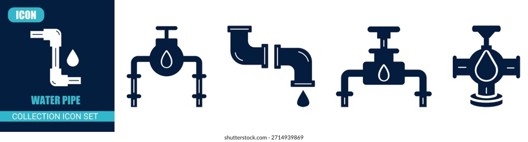Moderne Wasserpfeife Symbol Set Illustration