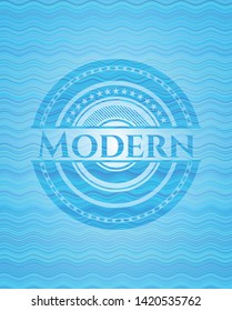 Modern water representation emblem background. Vector Illustration. Detailed.