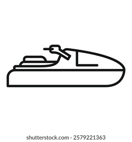 Modern water scooter standing riding position icon, outline style