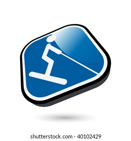 modern water ski sign