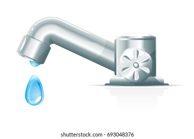 Modern Water Tap With Drop