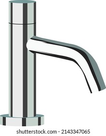 Modern water tap, illustration, vector on a white background.