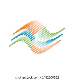 Modern Water Waves logo Design of blue ocean sign Vector icon Template