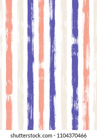 Modern watercolor brush stripes pattern on white.Orange and pink  paintbrush lines vertical texture for background. For illustration.