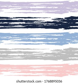 Modern watercolor brush stripes seamless pattern. Pink and violet paintbrush lines horizontal seamless texture for background. Hand drown paint strokes design. For fabric.
