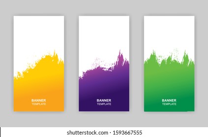 Modern watercolor colorful headers set template design vector