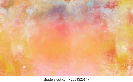 Modern Watercolor Oil Paint. Colorful Grungy Background Texture. Red Orange and Pink Splash Texture. 