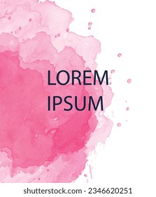 A modern watercolor poster in flashy colors. Vector illustration with copy free place. Background for banner, flyer or advertisement graphic design. Backdrop for wallpaper, card, brochure, banner, web