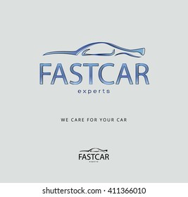 modern, watercolor style ,  dynamic design car icon / logo