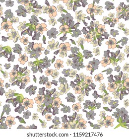 Modern watercolor style seamless pattern with lavender, texture background. Botanical illustration Provence, france Good idea for design paper, banner, print, card Vector illustration