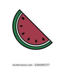 Modern watermelon icon. Hand drawn EPS Vector