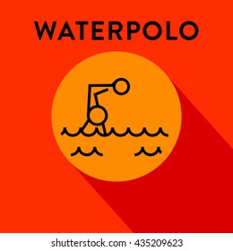 Modern Waterpolo Icon with Linear Vector Style