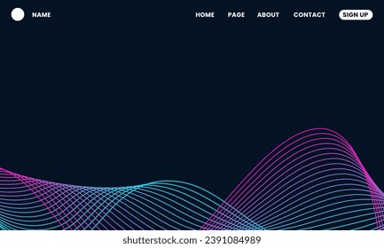 Modern wave abstract background in bright purple and blue colors. Very suitable for landing pages, banners, wallpapers, greetings, social media, and others.