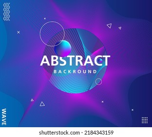 Moderne abstrakte Wellenzusammensetzung mit blauer und violetter Farbe