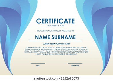 certificat modern wave abstract design award