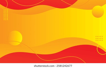 Modern wave abstract red orange background