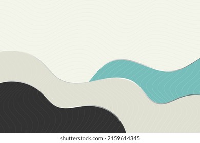 Fondo de onda moderno con una superposición geométrica del patrón de línea. Diseño de la ilustración de formas de curva suave minimalista