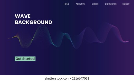 Modern Wave Background with line and blue color
