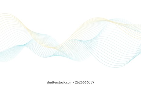 Modern wave background, line shape, blue and yellow ,simple design, vector illustration.