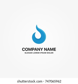 Modern wave blue logo graphic design or single icon vector