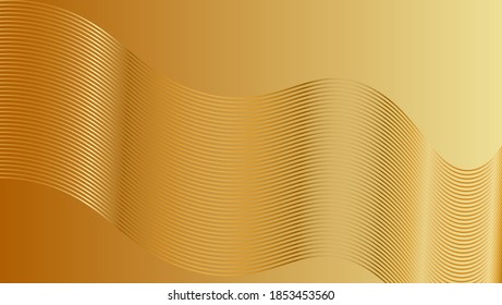 modern wave curve abstract presentation background, gold background