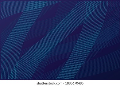 moderne Wellenkurve abstrakter Präsentationshintergrund. Luxus-Papier-Schnitthintergrund. Abstrakte Dekoration, goldenes Muster, Halbtongradienten, 3D-Vektorgrafik. dunkelblauer Hintergrund