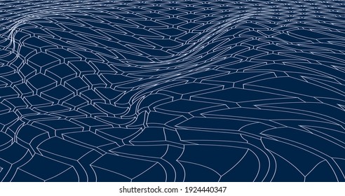 Modern wave curve abstract presentation background. Vector illustration