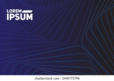 fondo de presentación abstracto de la curva de onda moderna. El fondo del papel de lujo cortado. Decoración abstracta, patrón dorado, gradientes de medio tono, ilustración vectorial. Fondo azul oscuro