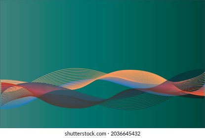 Modern wave curve abstract presentation background design. Abstract decoration, halftone gradient pattern, 3D Vector illustration. Exclusive color harmony