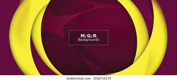  modern wave curve abstract presentation background. Luxury paper cut background. Abstract decoration, golden pattern, halftone gradients