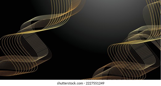 modern wave curve abstract presentation background. Luxury paper cut background. Abstract decoration, golden pattern, halftone gradient