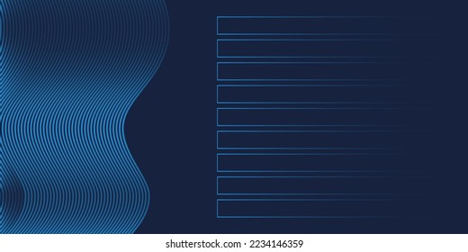 Moderne Wellenkurve abstrakter Präsentationshintergrund. Abstrakte Dekoration. dunkelblauer Hintergrund