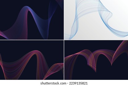 modern wave curve abstract presentation background Pack