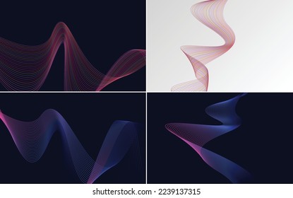 modern wave curve abstract presentation background Pack