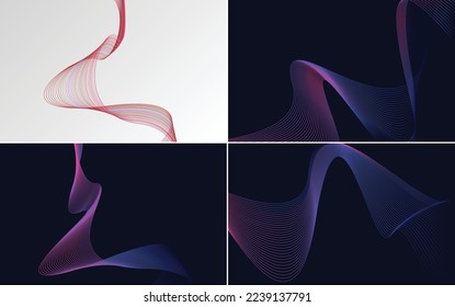 modern wave curve abstract presentation background Pack