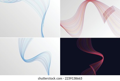 modern wave curve abstract presentation background Pack