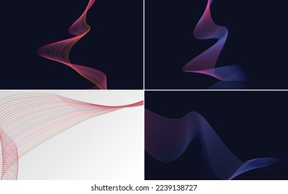 modern wave curve abstract presentation background Pack