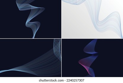 modern wave curve abstract presentation background Pack