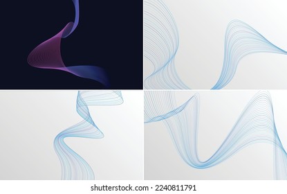 modern wave curve abstract presentation background Pack