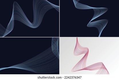 fondo de presentación abstracta de la curva de onda moderna Pack