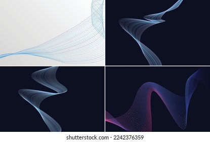 modern wave curve abstract presentation background Pack